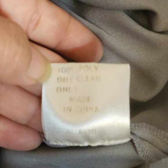 TADASHI SHOJI COLLECTION Black Lace Gray Lined Evening Dress Women 10 Stunning - Picture 12 of 12